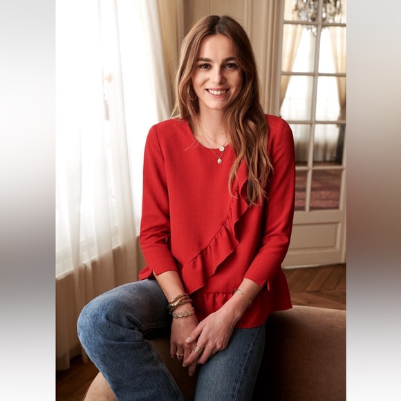 Sezane Jerry Blouse Rouge 38 - Picture 1 of 8